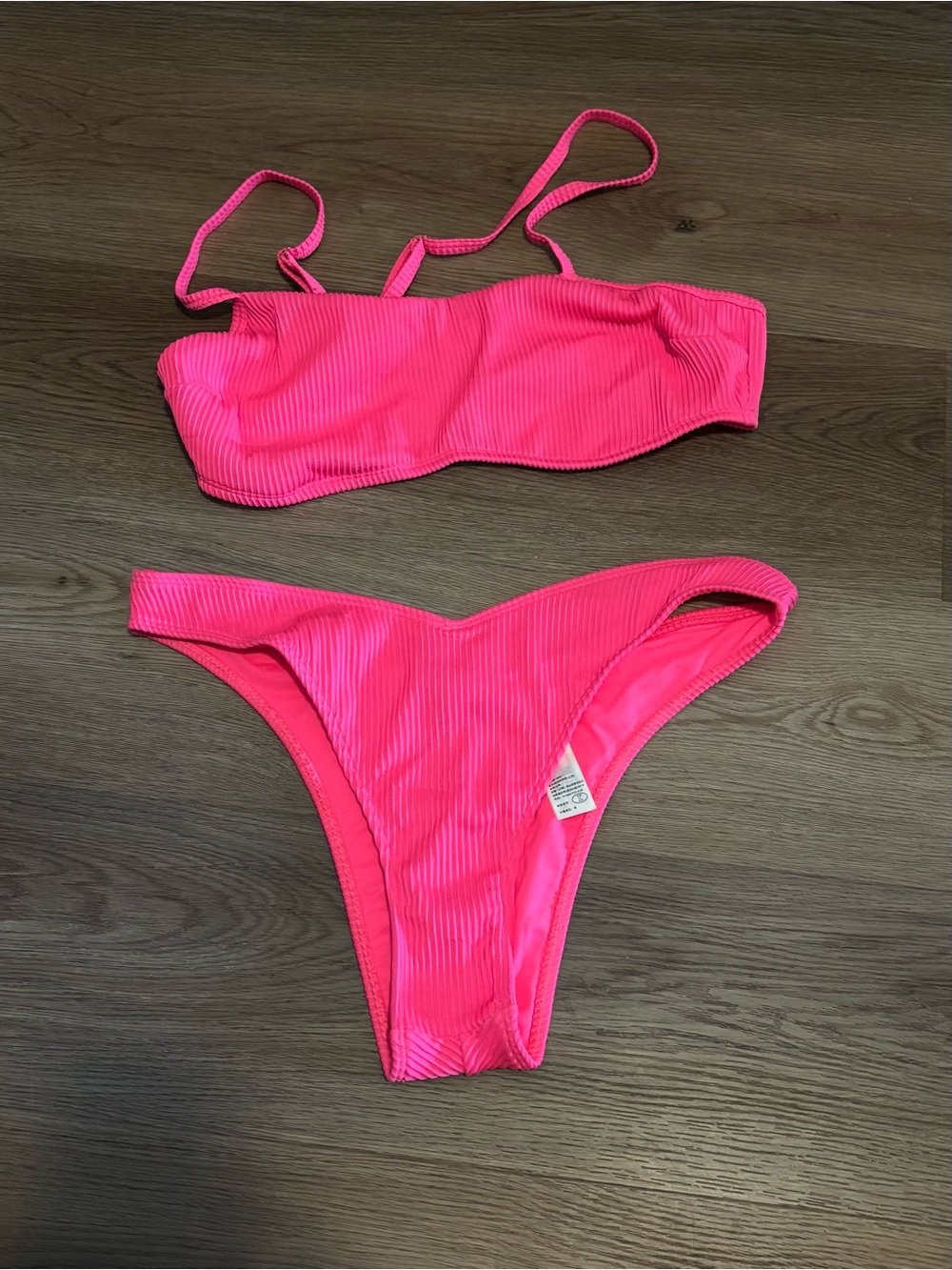NWT - Hollister Women's Hot Pink Ribbed Bikini Set